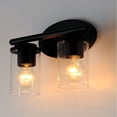 thumbnail image 2 of Corona 2 - Light Black Modern / Transitional Incandescent Glass And Steel Wall Sconce, 2 of 5