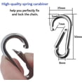 thumbnail image 2 of Easy To Use Hanging Chair Chain, Weather Proof Gate Chain Lock For Indoor Outdoor Adventures, Stainless Steel Material Adjustable Height With Carabiners, 2 of 5