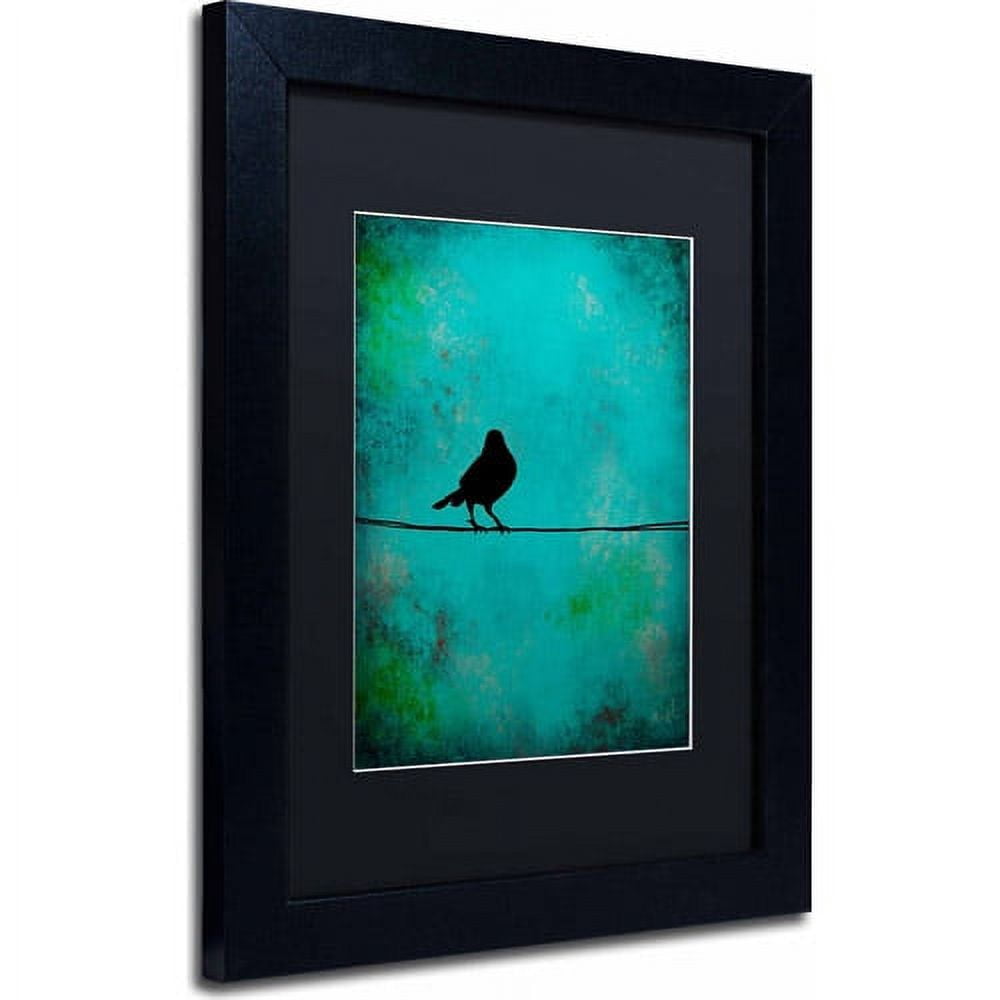 Trademark Fine Art "Bird's Attention" Canvas Art by Nicole Dietz, Black Matte, Black Frame