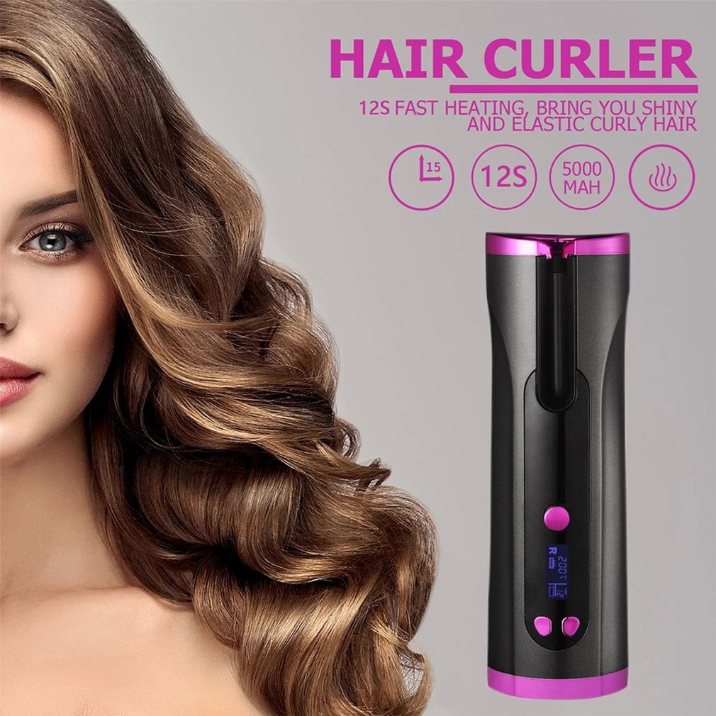 Cordless Auto Rotating Ceramic Hair Curler USB Rechargeable Curling Iron LCD Display Temperature Adjustable Curling Wave Styler: Buy Online at Best Prices in Nepal - Daraz.com.np