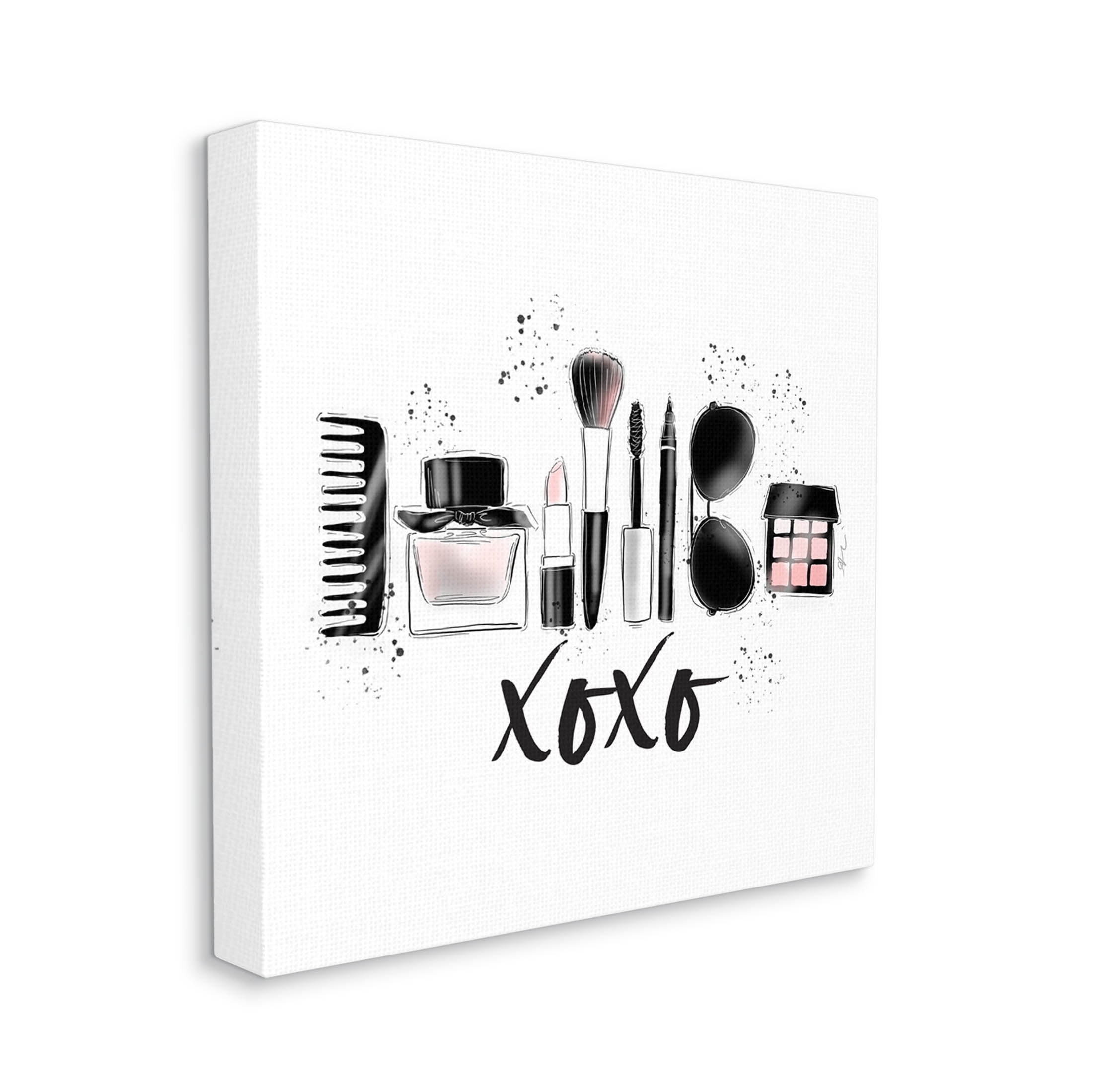 Stupell Industries Xoxo Various Glam Makeup Graphic Art Gallery Wrapped Canvas Print Wall Art, Design by Alison Petrie