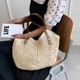 thumbnail image 4 of AOMRCOL Women Straw Shoulder Bag Fashion Beach Summer Woven Shopping Tote Bag Casual Ladies Large Capacity Seaside Handbags, 4 of 7