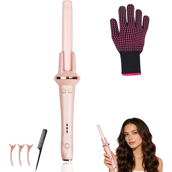 Automatic Curling Iron, 1 Inch 2-Way Auto Rotating Hair Curler for Long Thick Hair, Heating Ceramic Curling Wand with 3 Heat Settings, Anti-Scald, Beginner Friendly, 60 Mins Auto Shut-Off