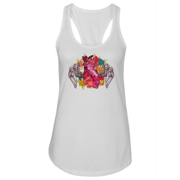 Abstract Heart Design Flowers Tank Women -Image by Shutterstock, Female x-Small