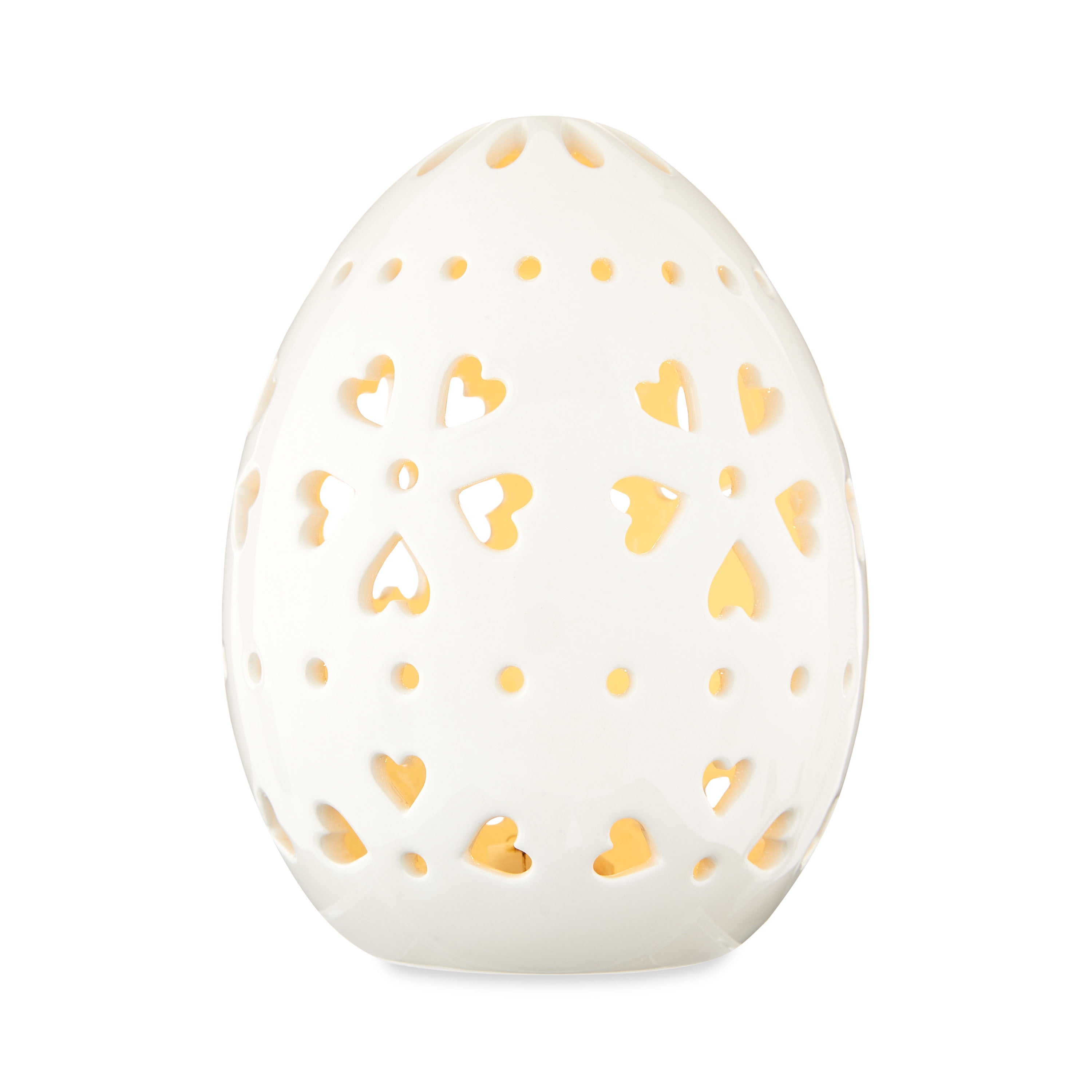 Way To Celebrate Medium Easter Ceramic LED White Egg