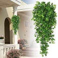 thumbnail image 3 of 2 Pcs Artificial Hanging Plants Outdoor, 30 Inch UV Resistant Fake Vines with Flowers, Plastic Greenery for Porch, Patio, Garden Decor, Indoor Hanging Basket Filler, 3 of 9