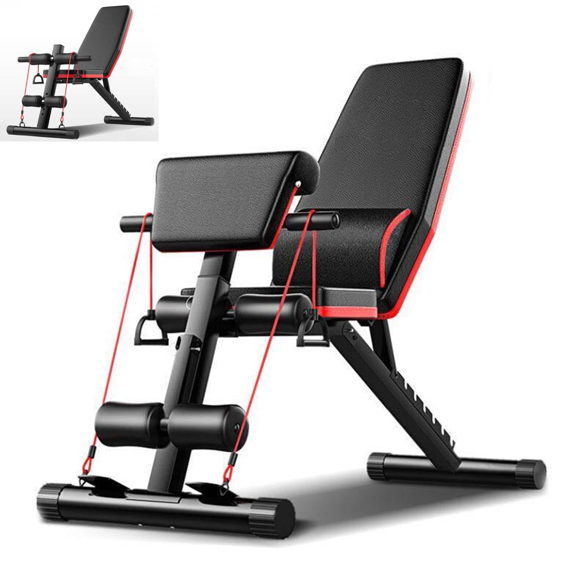 BodyRip Easy Folding Weight Bench Wheel Incline Decline Gym Equipment Exercise 