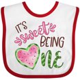 thumbnail image 3 of Inktastic It's Sweet Being One Watermelon First Birthday Boys or Girls Baby Bib, 3 of 4