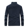 thumbnail image 3 of Lumento Mens Outwear Long Sleeve Sherpa Jackets Zip Up Fleece Jacket Plain Polar Coats Solid Color Deep Blue M, 3 of 9