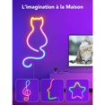 thumbnail image 3 of Tira de luces LED de neón RGBIC de 5 m con sincronización de música para decoración de pared de sala de juegos, funciona con Alexa y Google, 3 of 5