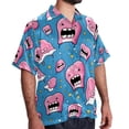 thumbnail image 2 of Tiny teeth Men's Short Sleeve Casual Printed Button Down Beach Shirts, 2 of 6