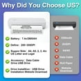 thumbnail image 5 of Wireless Portable Printers, Bluetooth Thermal Printer Support 8.5" X 11" US Letter & A4 Thermal Paper, Inkless Printer Compatible with Android iOS & Laptop for Travel Office Car Home, White, 5 of 12