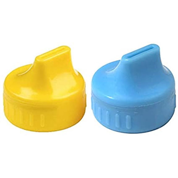 2 Pack Parent Units Travel Light Sippin' Spouts Turn Bottle into Sippy Cup (Yellow/Blue)