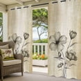 thumbnail image 3 of Yellow Beige Flower Outdoor Curtains for Patio Waterproof,Windproof Privacy Curtains with Weighted Bottom,Farmhouse Shabby Chic Wildflower Outside Drapes for Picnic Garage Yard Cabana 54"x95" 1 Panel, 3 of 8