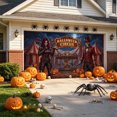 thumbnail image 2 of Scary Halloween Circus Character Show Garage Door Cover Large Backdrop for Home Exterior Halloween Festival Decor, 2 of 6