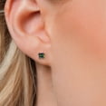 thumbnail image 3 of Gem Stone King 14K Yellow Gold Green Mystic Topaz Double Notch Stud Earrings | 1.60 Cttw | Gemstone November Birthstone | Princess 5MM | Gold Earrings for Women Men, 3 of 6