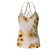 thumbnail image 4 of Women Going Out Summer Tank Tops Camisole Loose Solid Print V-Neck Sleevelesss Plus Size Undershirt, 4 of 7