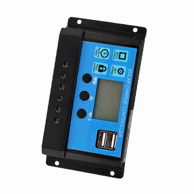 Controlador PWM 12V 24V Regulador De Carga Solar Automático Para RV Barco Material ABS
