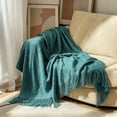 thumbnail image 5 of ROSEKIND Diamond Textured Tassel Throw Blanket, Soft Knitted Decorative Blankets 60X80inch., 5 of 6