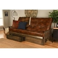 thumbnail image 2 of Kodiak Furniture Tucson Queen Storage Futon with Brown Faux Leather Mattress, 2 of 3