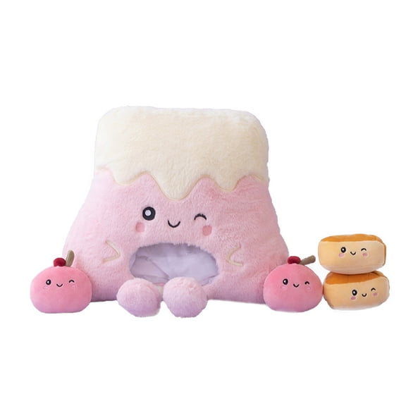 Plush Volcano Pillow Set with Cute Cartoon Plush Toys Soft Decorative Cushion for Room Bed Sofa Gift for and Adults