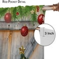 thumbnail image 6 of Farmhouse Christmas Curtains, Winter Xmas Tree Rustic Xmas Wooden Barn Door Pattern for Room Window Decor, Rod Pocket Print Blackout Drapes for Living Room Bedroom Kitchen 2 Panel Set 84"W X 84"L, 6 of 7