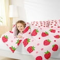 thumbnail image 5 of Homewish Strawberries Bedding Comforter Set,Cute Polka Dot Twin Comforter Sets,Red Pink Bedding Set For Girl Kids,Breathable Home Decor Reversible,2pcs, 5 of 9