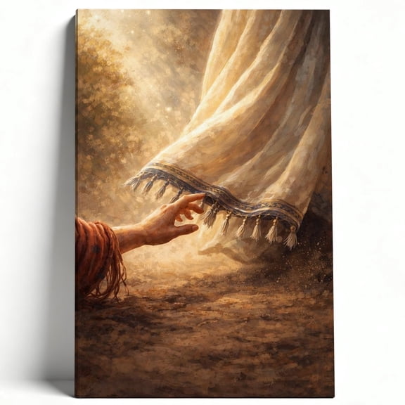 The Hem Of Jesus' Garment Framed Canvas Wall Art - Inspirational Christian Artwork, Religious Faith Print, Spiritual Healing Decor For Home, Church, Living Room, Bedroom 8*12inch(20*30cm)