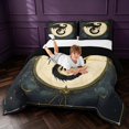 thumbnail image 3 of Manfei Vintage Dragon Animals King Size Comforter Sets,Fantasy Stars Moon Comforters King Size,Black Yellow,Black Reversible,3 Pieces,1 Comforter and 2 Pillowcases, 3 of 7
