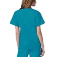 thumbnail image 4 of Adar Universal Unisex V-Neck 2 Pocket Scrub Top - 2600 - Teal Blue - 5X, 4 of 6