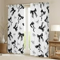 thumbnail image 2 of Homewish Black Bowknot Bowtie Curtains Pack of 2 (42x84 Each) for Girls, Princess Bow Knot Curtains Blackout, Black White Bedroom Curtains, Luxury Home Decor, 2 of 6