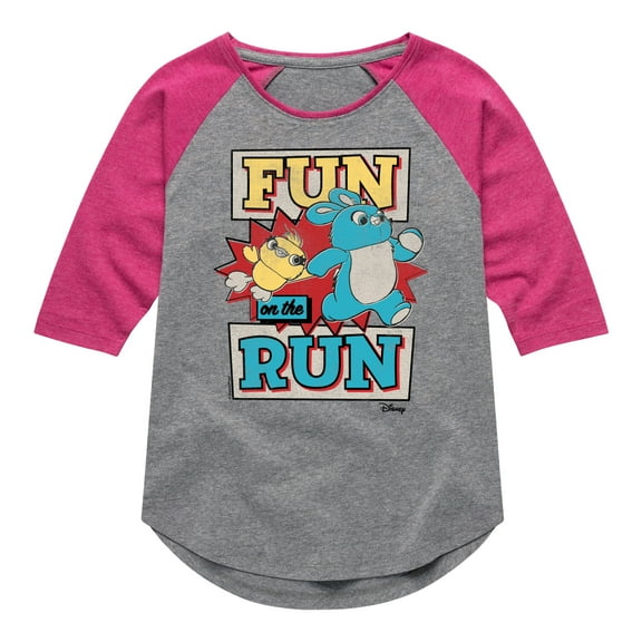 Toy Story 4 - Fun On The Run - Toddler & Youth Girls Raglan Graphic T-Shirt