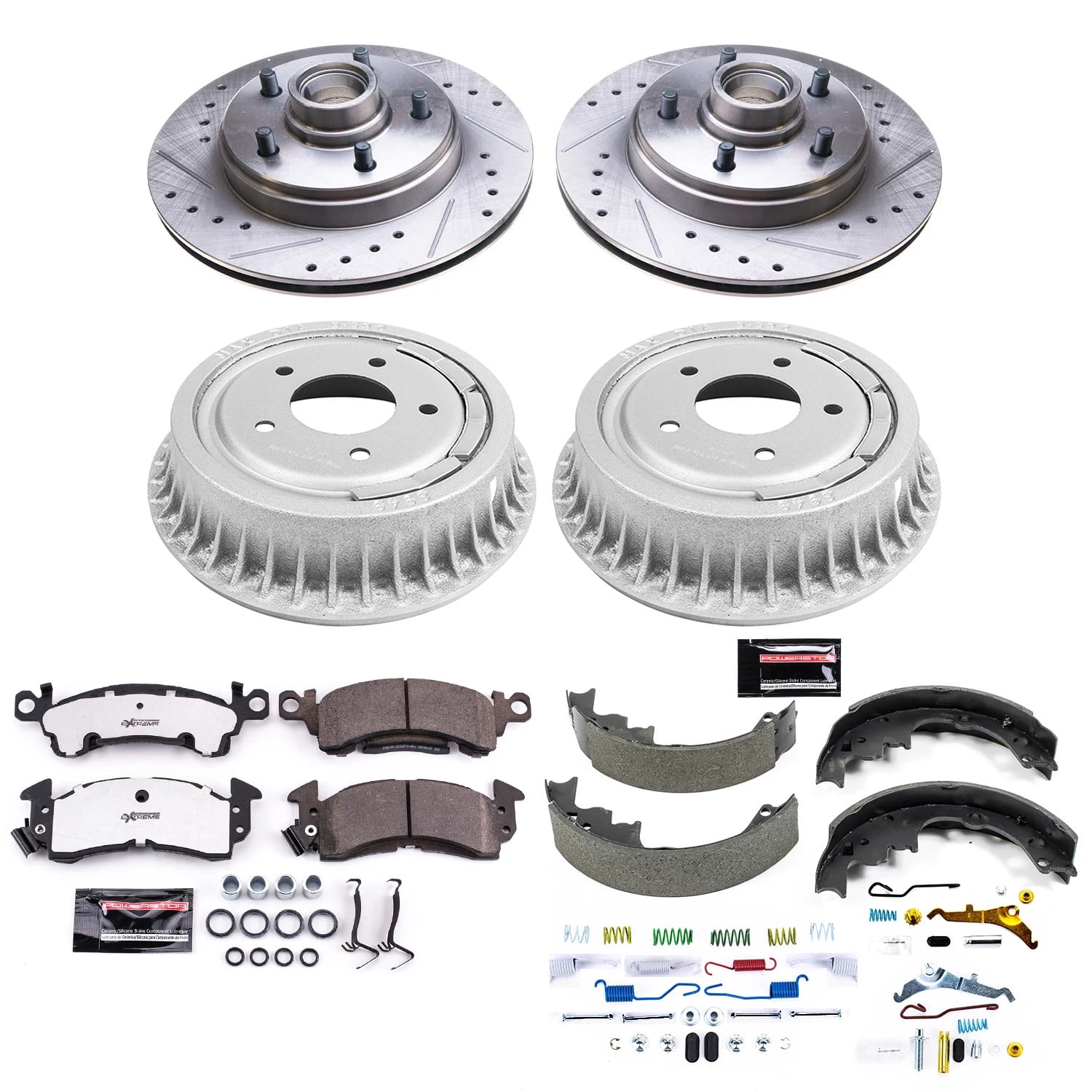 PowerStop Front and Rear Z26 Street Warrior Brake Pad Rotor Drum and Shoe Kit Fits: CHEVROLET Select Models K15047DK-26
