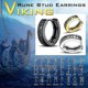 thumbnail image 4 of Norse Viking Runes Hoop Earrings For Men Women 12mm Huggie Hoops Aaa G, 4 of 5