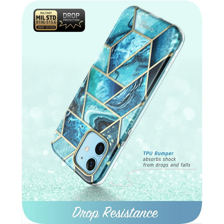 i-Blason Cosmo Series Designed for iPhone 12 Mini Case (2020), Slim Full-Body Stylish Protective Case with Built-in Screen Protector, Ocean
