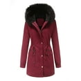 thumbnail image 4 of Lindreshi Winter Coats for Women 2023 Trendy Women Plus Size Winter Warm Composite Plush Button Lapels Jacket Outwear Coat, 4 of 5