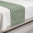 thumbnail image 2 of Damask Bed Runner, Repeating Floral Inspired Vintage Folkloric Triangular Mosaic Print, Decorative Accent Bedding Scarf for Hotels Homes and Guestrooms, Twin, Pale Peach and Pale Teal, by Ambesonne, 2 of 2