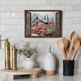 thumbnail image 4 of Red Truck and Farmhouse Barn Canvas Wall Art Christian Truck Country Painting Rustic Wall Decor Framed Posters Home for Living Room Bedroom Bathroom Decoration 12x16 inch, 4 of 6