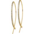 thumbnail image 2 of Ss/Gold Plated Sterling Silver Gold-Tone Cz Threader Earrings (42.87 X 1.6) Made In China qe13590, 2 of 5