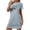 Light Blue, variant on Asxite Womens Pajamas Solid Plus Size Crew Neck Short Sleeve Short Nightgown Chest Print Midi