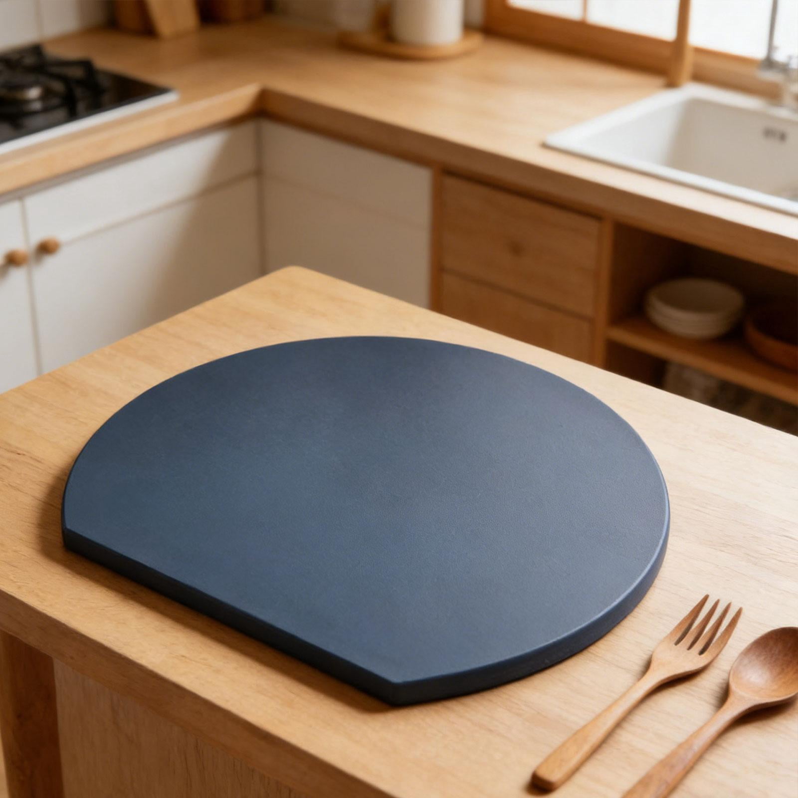 Dualoai Chopping Board Convenient Half Round Cutting Mat for Fruits Vegetables Meats Gray S