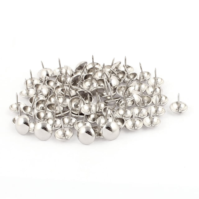 Unique Bargains Épingle à Dessin en Acier Inoxydable 14mm de Diamètre pour Ongles et Pouces 80 Pcs
