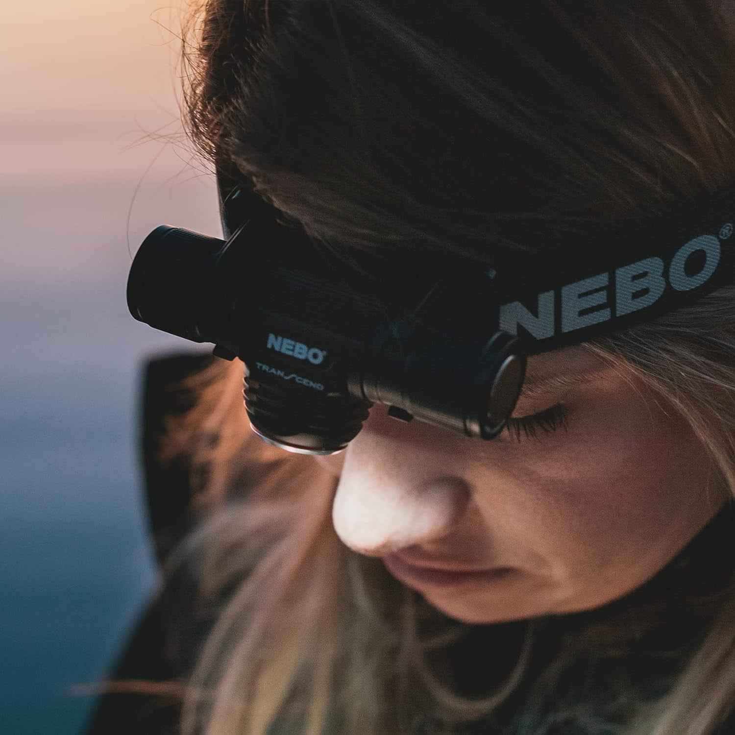 NEBO TRANSCEND Rechargeable Headlamp - 1,000 Lumen Lumen Turbo Mode, Brightest Rechargeable Headlamp and Flashlight