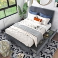 thumbnail image 2 of Naxime 4-Drawer Fabric Platform Bed, Queen, Gray, 2 of 7