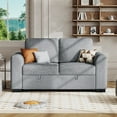 thumbnail image 6 of CHITOOMA 60'' Pull Out Sofa Bed Convertible Sleeper Couch with Charging Port, Upholstered Sectional Sofa with 2 Pillows, Reclining Sofas for Living Room, Light Gray, 6 of 11