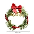 thumbnail image 2 of Mini Christmas Wreath Hanging Decor – Plastic Round Window Prop with Pine Branches, Berries, Bow, and Merry Christmas Ornament for Festive Home or Office Decor, 2 of 6