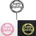 thumbnail image 1 of Round Happy Birthday Letter Cake Cake Topper; Acrylic Topper Acrylic DIY Cupcake Cake Smash Candle Party Handmade Stick, 1 of 8