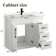 thumbnail image 4 of Dodrehome 36" Bathroom Vanity with Sink Combo, Freestanding Bathroom Storage Cabinet with Ceramic Sink, 2 Soft Closing Doors and 3 Drawers, White, 4 of 8