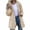 Beige, variant on Ozmmyan 2026 Womens Mid-Length Waterproof Hooded Windbreaker Long Sleeve Rain Jacket with Drawstring
