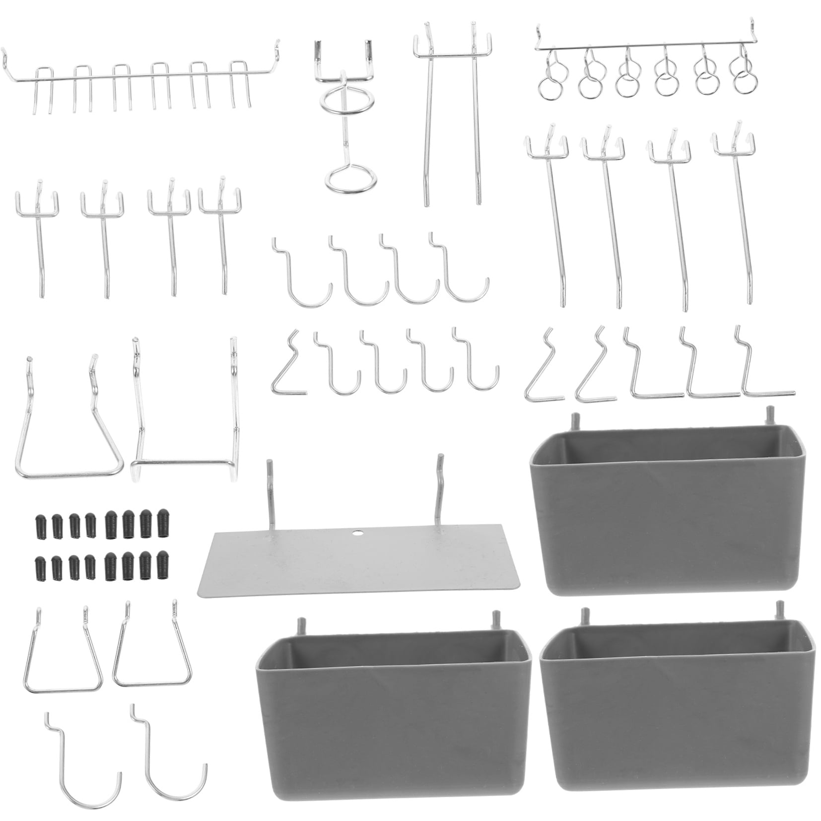 OUNONA 140-Piece Heavy Duty Metal Pegboard Hooks Assorted Colors for Garage Workshop Storage and Organization